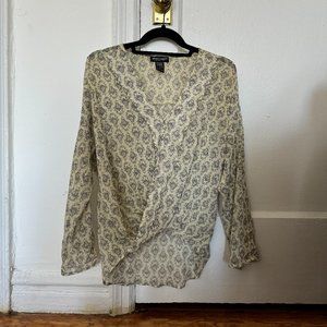 Cream long sleeve dress blouse